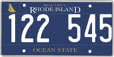 RI license plate 122545