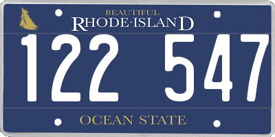 RI license plate 122547