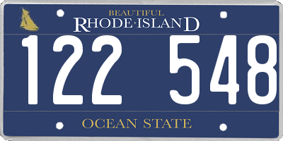 RI license plate 122548