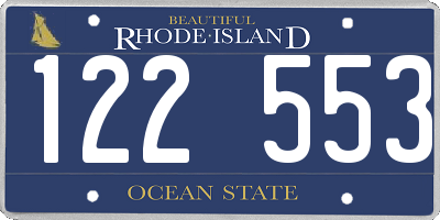 RI license plate 122553