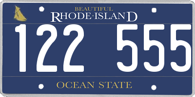 RI license plate 122555