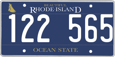 RI license plate 122565