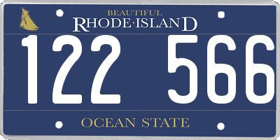 RI license plate 122566
