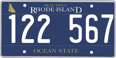 RI license plate 122567