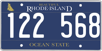 RI license plate 122568