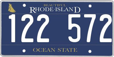 RI license plate 122572