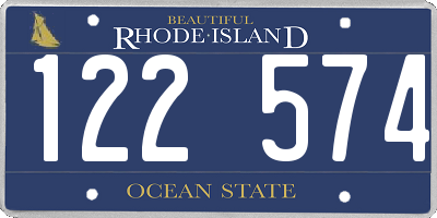 RI license plate 122574