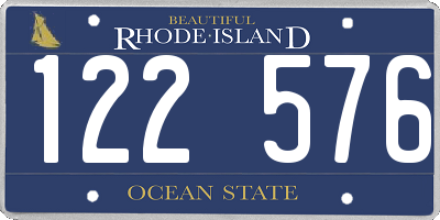 RI license plate 122576