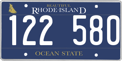 RI license plate 122580