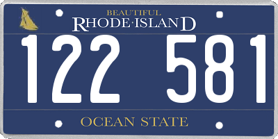 RI license plate 122581