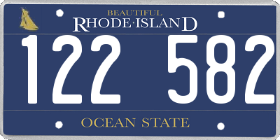 RI license plate 122582