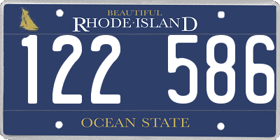 RI license plate 122586