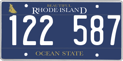 RI license plate 122587