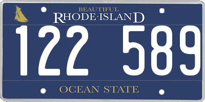 RI license plate 122589