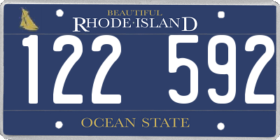RI license plate 122592