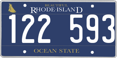 RI license plate 122593