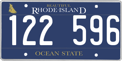 RI license plate 122596