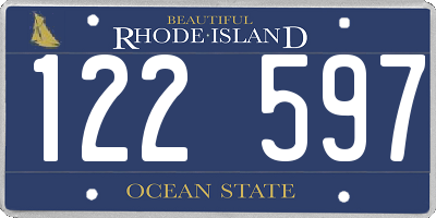 RI license plate 122597