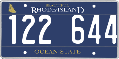 RI license plate 122644