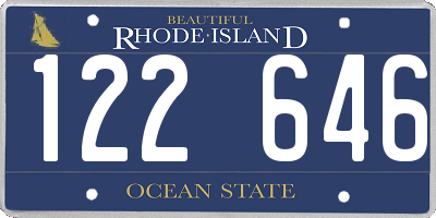 RI license plate 122646