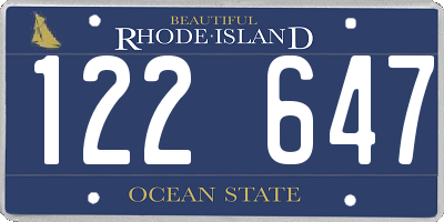 RI license plate 122647