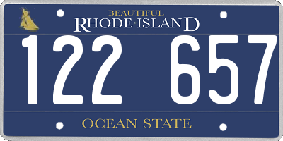 RI license plate 122657