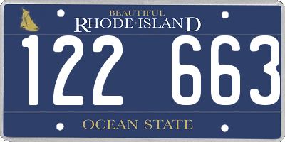 RI license plate 122663