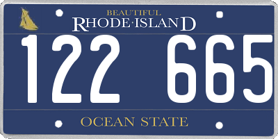 RI license plate 122665