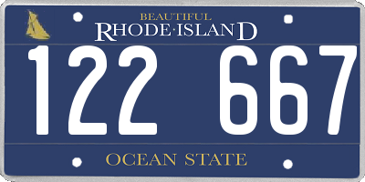 RI license plate 122667