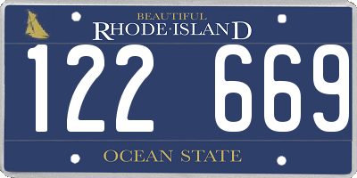 RI license plate 122669