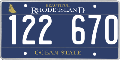 RI license plate 122670