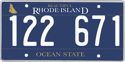 RI license plate 122671