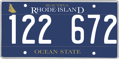 RI license plate 122672
