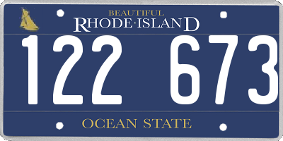 RI license plate 122673