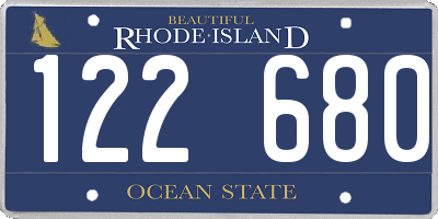 RI license plate 122680
