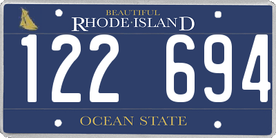 RI license plate 122694