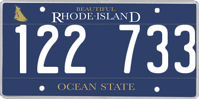 RI license plate 122733