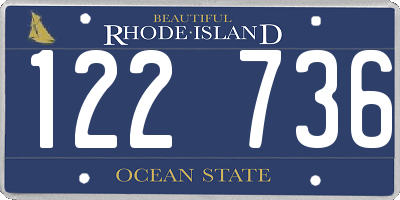 RI license plate 122736