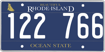 RI license plate 122766