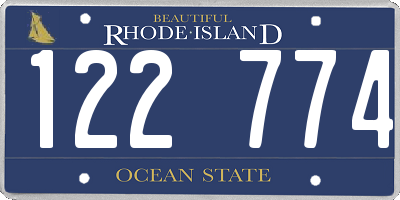 RI license plate 122774