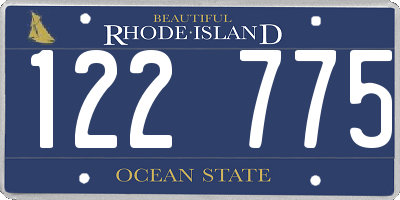 RI license plate 122775