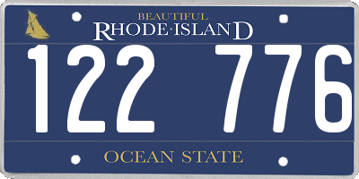 RI license plate 122776