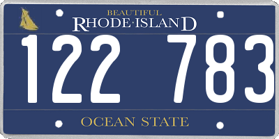 RI license plate 122783
