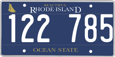 RI license plate 122785