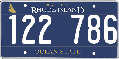 RI license plate 122786