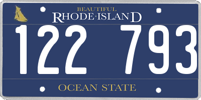 RI license plate 122793