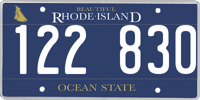 RI license plate 122830