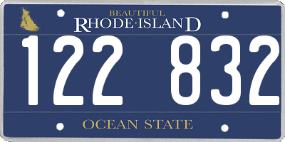 RI license plate 122832
