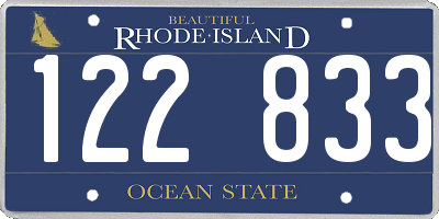 RI license plate 122833