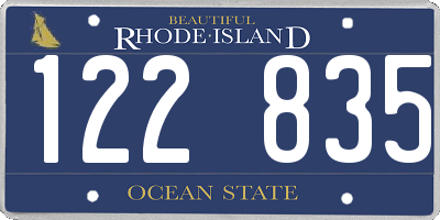 RI license plate 122835